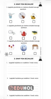 KATI, SIVI VE GAZ MADDELERİ ÖĞRENİYORUM