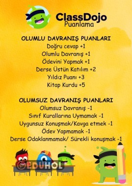 CLASS DOJO için PUANLAMA ve ÖDÜLLER