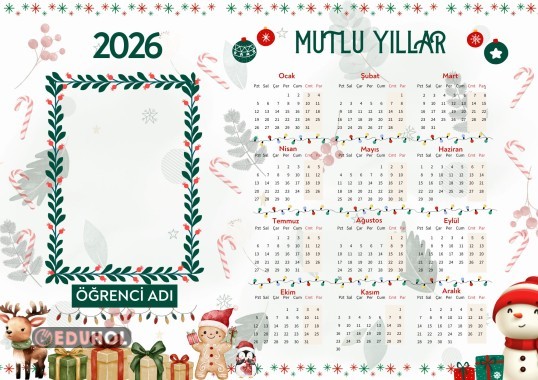 YENİYIL TAKVİM CANVA ŞABLONU