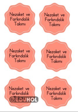 Nezaket ve görgü -Farkındalık takımı rozetleri