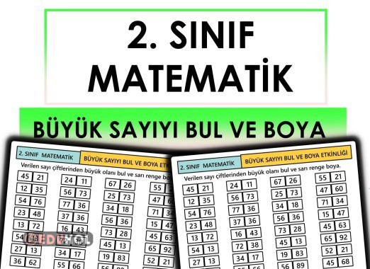 2. Sınıf - Matematik - Büyük Sayıyı Bul Boya