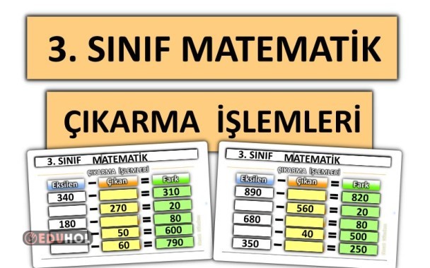 3. Sınıf - Matematik - Çıkarma İşlemleri