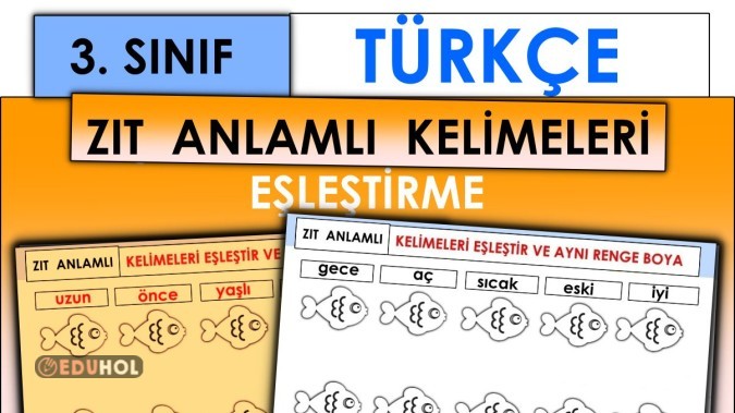 3. Sınıf - Türkçe - Zıt Anlamlı Kelimeler