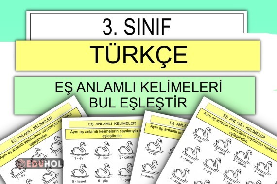 3. Sınıf - Türkçe Eş Anlamlı Kelimeleri Eşleştirme