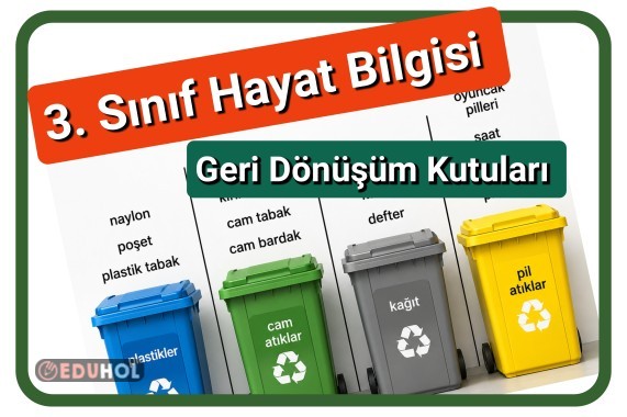 3. Sınıf Hayat Bilgisi - Geri Dönüşüm Kutuları