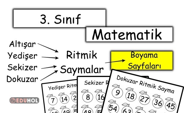 3. Sınıf Matematik Portakallı Ritmik Saymalar Boyama Sayfaları