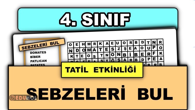 4. Sınıf - Tatil Etkinliği - Sebzeleri Bul