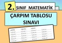 2. Sınıf - Matematik - Çarpım Tablosu Sınavı