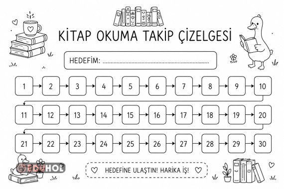 Kitap Okuma Takip Çizelgesi
