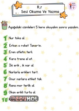 R , r sesi cümleleri