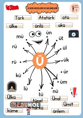 Ü harfi hece ve kelimeler