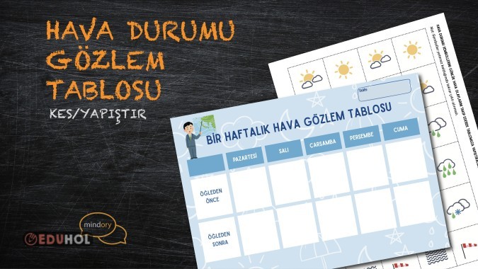 Hava Durumu Gözlem Tablosu; Kes Yapıştır