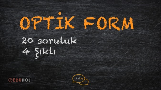 Optik Form; 20 Soruluk, 4 Şıklı