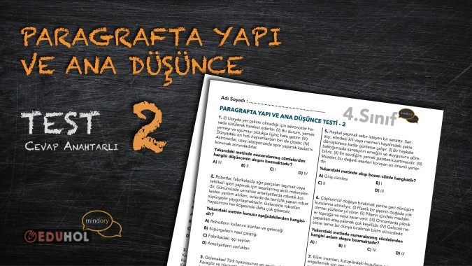 Paragrafta Yapı ve Ana Düşünce Test - 1