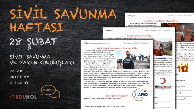 Sivil Savunma Haftası (28 Şubat) Okuduğunu Anlama Çalışması