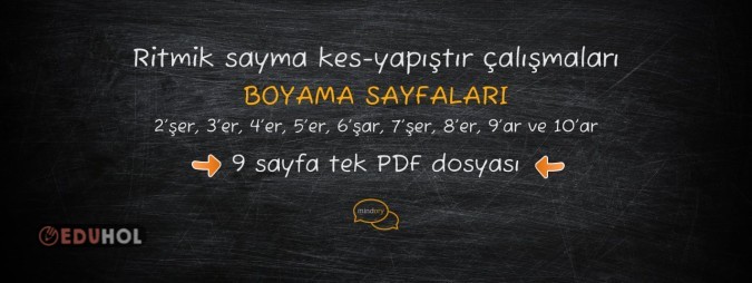 Tüm ritmik sayma kes-yapıştır çalışmaları. (Boyama sayfaları)