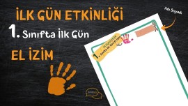1. Sınıfta İlk Gün El İzim
