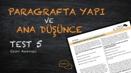 Paragrafta Yapı ve Ana Düşünce Test - 5