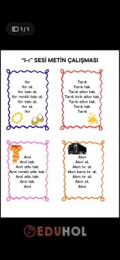 I sesi karesel metin çalışması