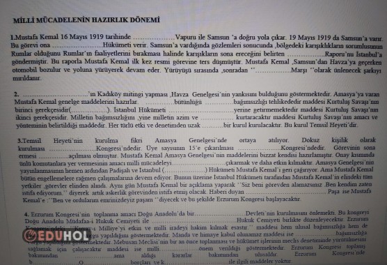 Milli Mücadele Dönemi Hazırlık Dönemi