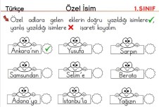 Özel İsimler Çalışma Etkinlikleri