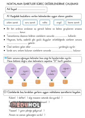 noktalama işaretleri değerlendirme