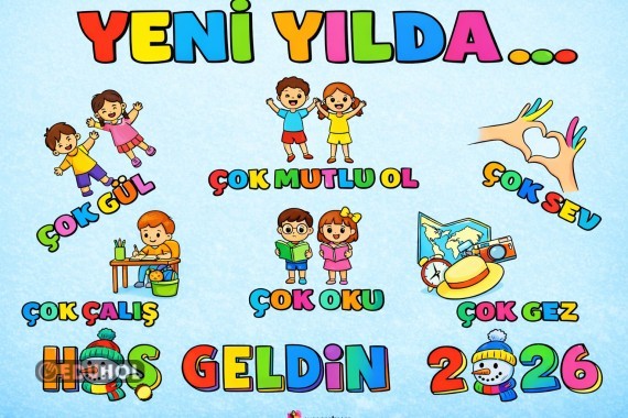 2026 yeni yıl boyama ve dijital pano