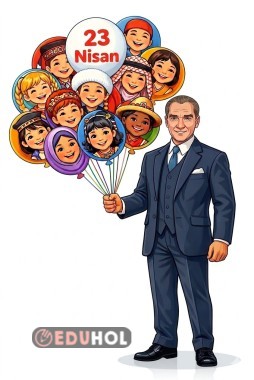 23 Nisan Balon tutan Atatürk