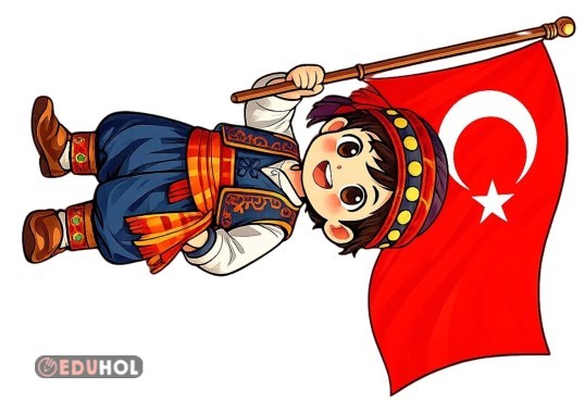 23 NİSAN BAYRAK TUTAN ERKEK ÇOCUK