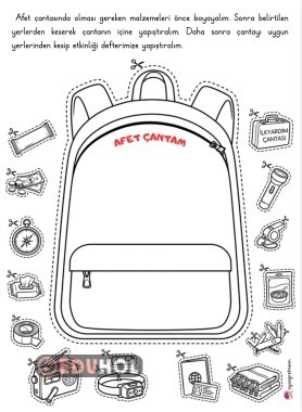 Afet Çantası kes yapıştır etkinliği