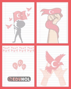 Bayrak temalı yazı - şiir sayfaları