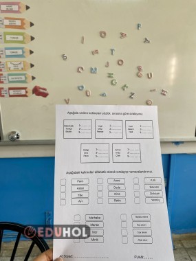 alfabetik sıralama değerlendirme-kolay seviye