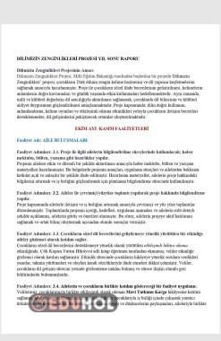 DİLİMİZİN ZENGİNLİKLERİ PROJESİ YIL SONU RAPORU