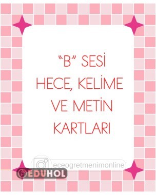 B Sesi Hece, Kelime ve Cümle Kartları
