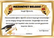 4. Sınıf Mezuniyet Belgesi
