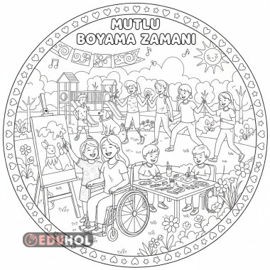 3 Aralık Dünya Engelliler Günü Boyama Sayfası