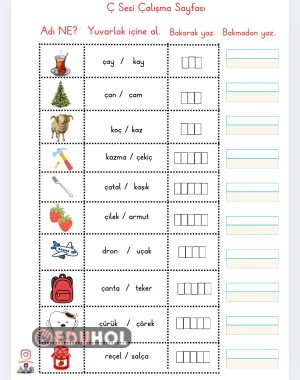 Ç Sesi Önce Bak,Sonra seç,daha sonra yaz,en son bakmadan yaz etkinliği