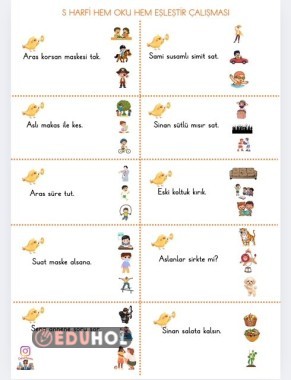 S HARFİ OKU EŞLEŞTİR(HARİKA)