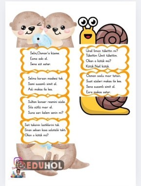 S HARFİ SALYANGOZ VE SU SAMURU AİLESİ AÇILIR KAPANIR CÜMLELER