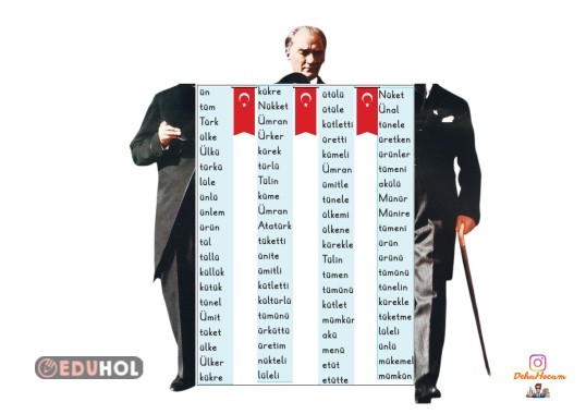 Ü SESİ ATATÜRK AÇILIR KAPANIR KELİMELER