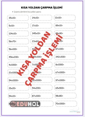 KISA YOLDAN ÇARPMA İŞLEMİ