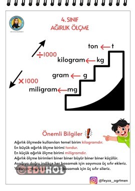 4. SINIF AĞIRLIK ÖLÇME KONU ANLATIMI VE ETKİNLİĞİ (CEVAP ANAHTARLI)