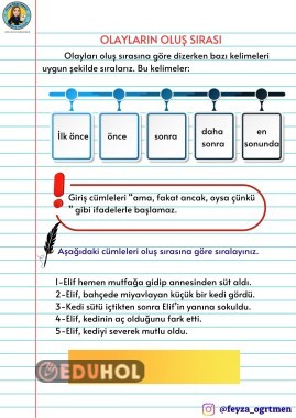 OLAYLARIN OLUŞ SIRASI (CEVAP ANAHTARLI)