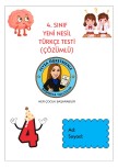 4. SINIF TÜRKÇE YENİ NESİL TESTİ(ÇÖZÜMLÜ)