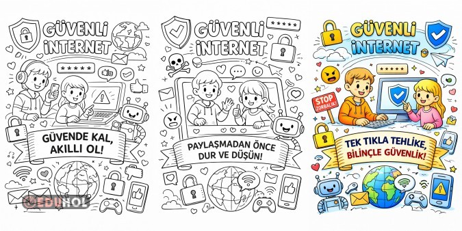 10 Şubat Güvenli İnternet Günü için boyama etkinlikleri
