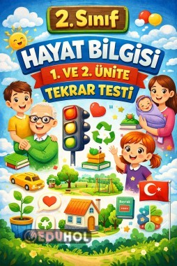 2. Sınıf Hayat Bilgisi 1 ve 2. Ünite Tekrar Testi