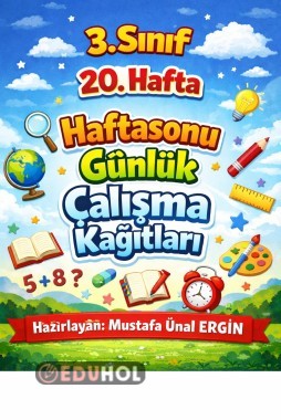 3. Sınıf 20. Hafta Haftasonu Günlük Çalışma Kağıtları