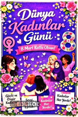 8 Mart Dünya Kadınlar Günü için 2×3 Pano Renkli
