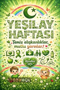 Yeşilay Haftası Renkli Poster 2×3 6 a4