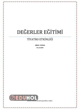 Değerler Eğitimi Tiyatro Etkinliği